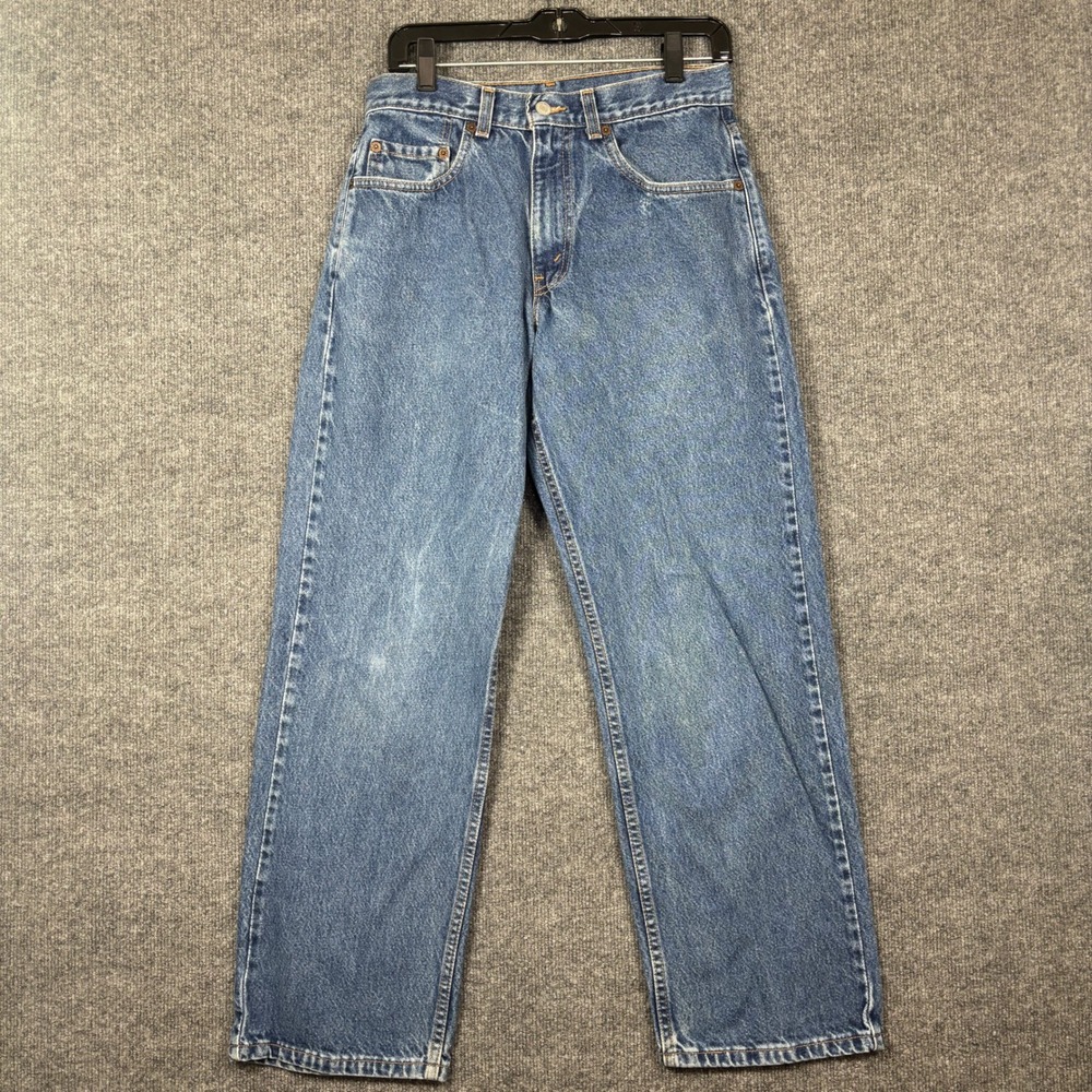 Vintage 90s Levis 565 Student Mens 29x30 Loose Fit Wide Leg Baggy Blue Jeans USA